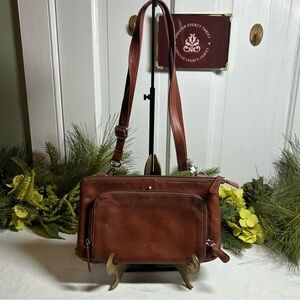 GUC Osgoode Marley E/W Palmer Crossbody in Brandy leather